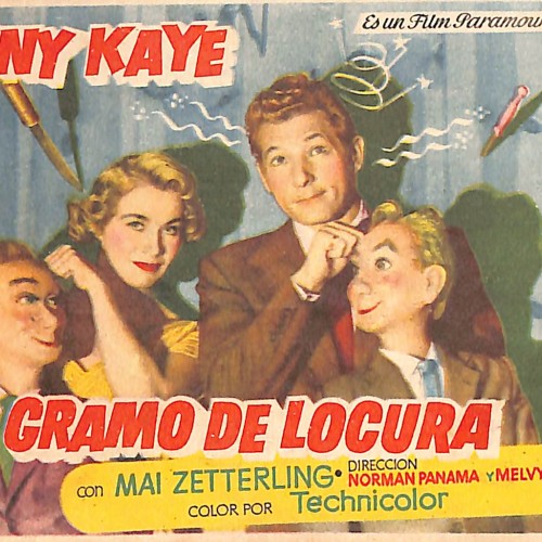Programa de mano de la película 'Un gramo de locura' (Knock on Wood, 1954), protagonizada por Danny Kaye y Mai Zetterling, proye