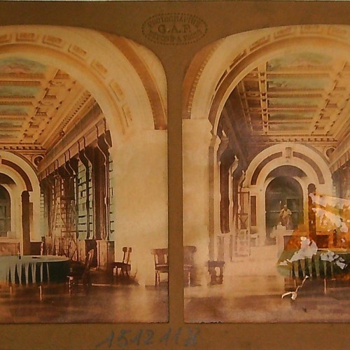 Tarjeta estereoscópica 'Tissue' francesa: Biblioteca del Senado
