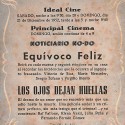 Programa de mano de la película "Los ojos dejan huellas" (1952)