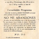 Programa de mano de la película 'No me abandones', editado para el Cine Casino Caldense (1954)