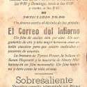 Programa de mano de la película 'El Correo del Infierno' (Rawhide)