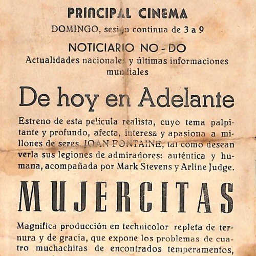Programa de mano de la película Mujercitas (1949)