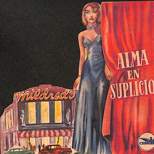 Programa de mano troquelado de la película "Alma en suplicio" (Mildred Pierce)