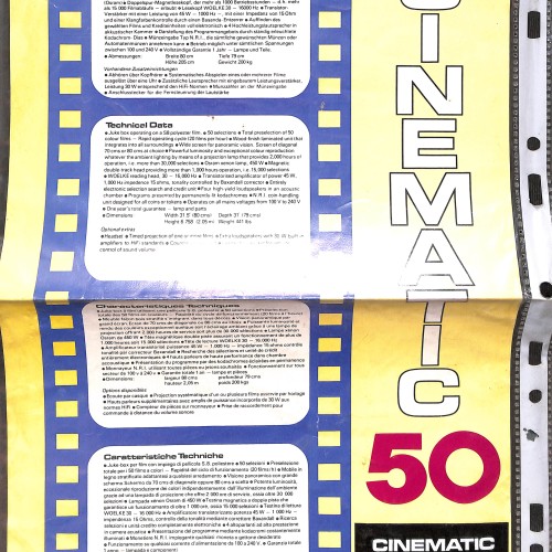 Folleto publicitario de la Video Jukebox Cinematic 50