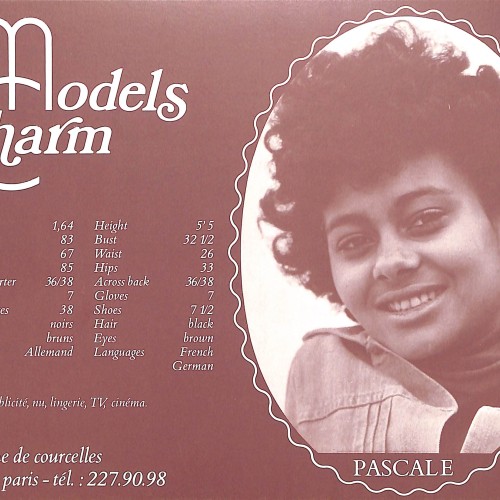 Tarjeta de presentación o compósite de modelo de la agencia Models Charm