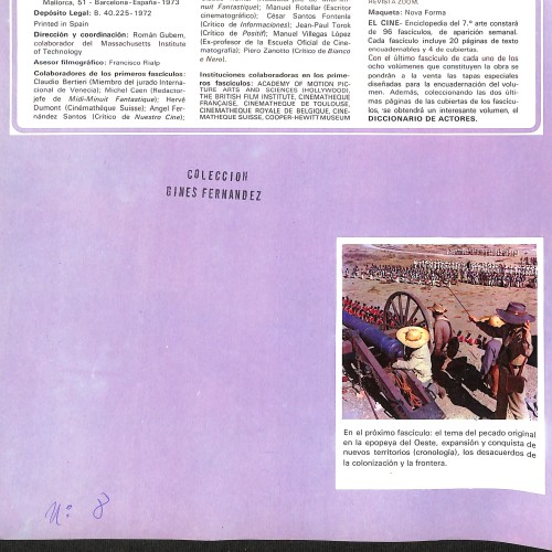 Fascículo de 'EL CINE - Enciclopedia del 7.º arte' (nº 8), Colección Ginés Fernández