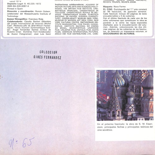 Fascículo de 'EL CINE - Enciclopedia del 7.º arte', número 65