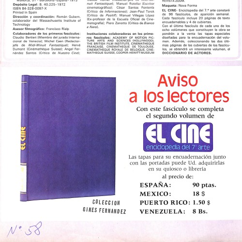 Fascículo de la enciclopedia "El Cine", con imagen de caballería de película del oeste en portada