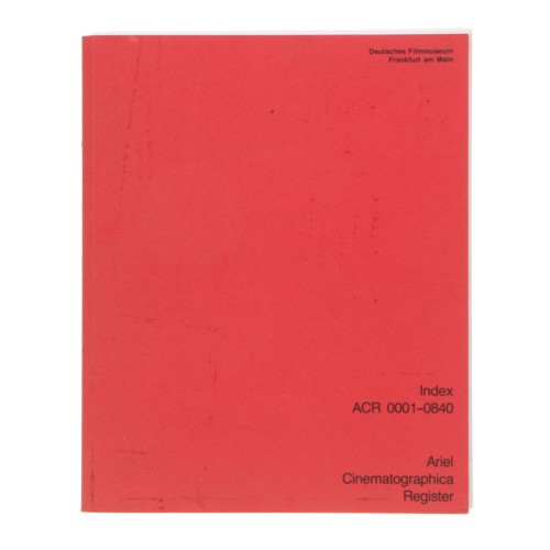 Archivador Ariel Cinematographica Register INDEX ACR 0001-0840