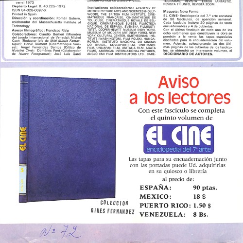 Fascículo de la enciclopedia "El Cine", volumen 5