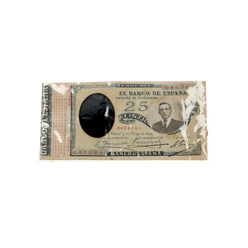 Ferrotipo y billete con fotografía 1899