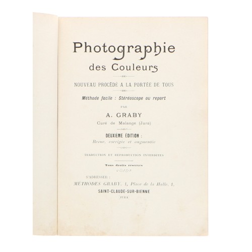 Libro Photograpie des Couleurs, A. Graby