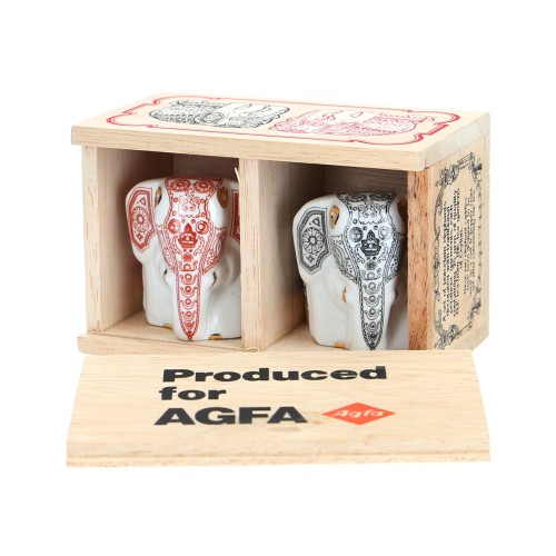 Boîte publicitaire Agfa deux éléphants indiens