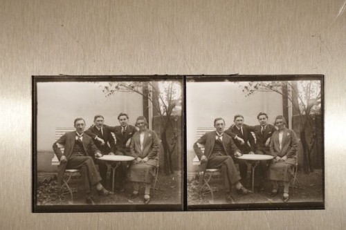 Visionneuse stéréo avec des plaques originales ilford 1920