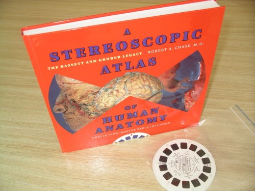 Book" A stereoscopic Atlas of Human Anatomy" with 12 plates view-master