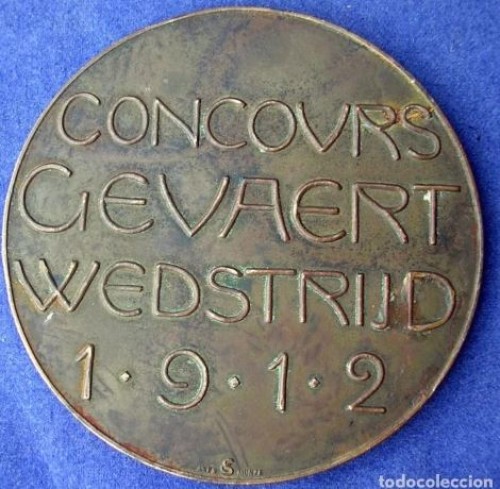 Medalla modernista 1912 Concours Gevaert Wedstrijd Bronce Berlín
