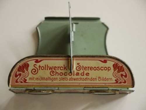 Sheet metal folding stereo viewer Stollwerck Stereoscop Chocolade