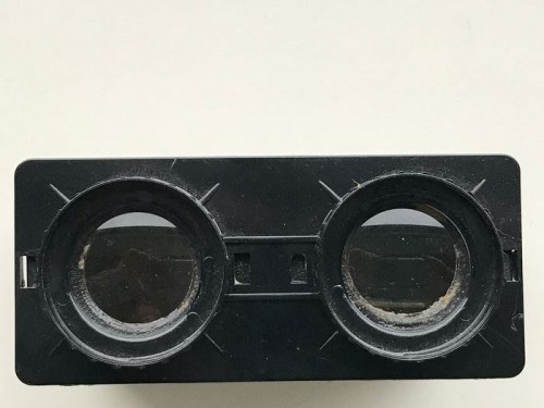 Stereo viewer cardboard and 49 stereo views of France