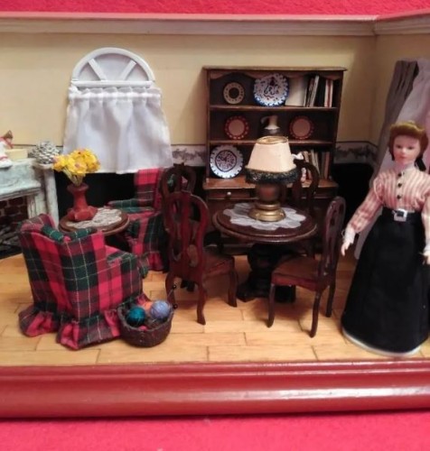 Diorama sitting room (early 1900) Miniature 1:12