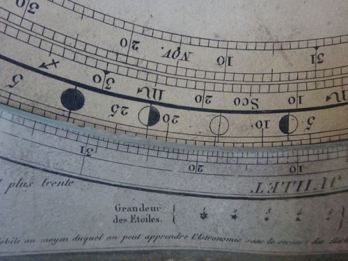 Calendario astronómico y perpetuo en cartulina enmarcada