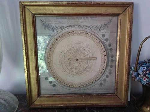 Astronomic perpetual calendar cardboard framed