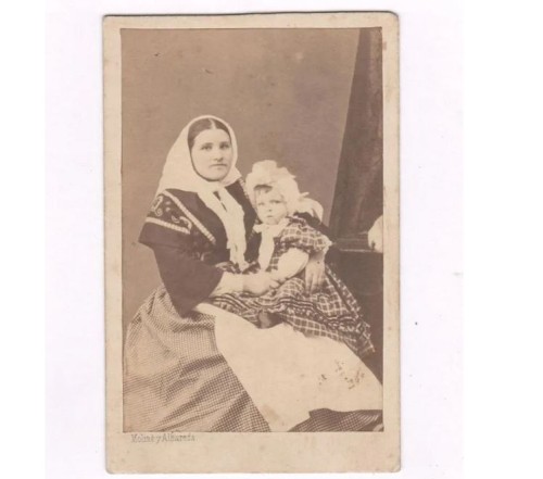 Carte de visite mère avec un bébé Moliné et Albareda