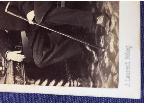 Carte de visite Chevalier avec une barbe et une chaise de canne J. Laurent