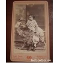 Carte de visite girl with stuffed goat Amis Unal