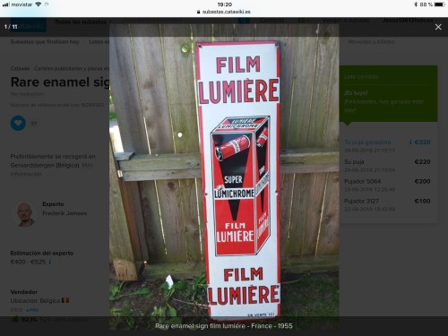 Cartel metal film lumiere 1950 gigante 1978