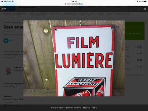 Poster metal film giant lumiere 1950 1978