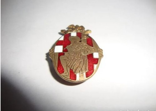 International lapel pin badge old needle exhibition Barcelona 1929