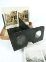 Metal folding stereo viewer overlooking cardboard Camerascope