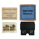 Metal folding stereo viewer overlooking cardboard Camerascope