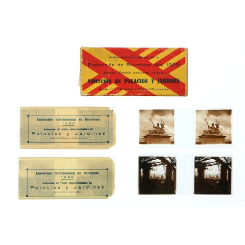 Vistas estereo de cartón Exposición de Barcelona 1929