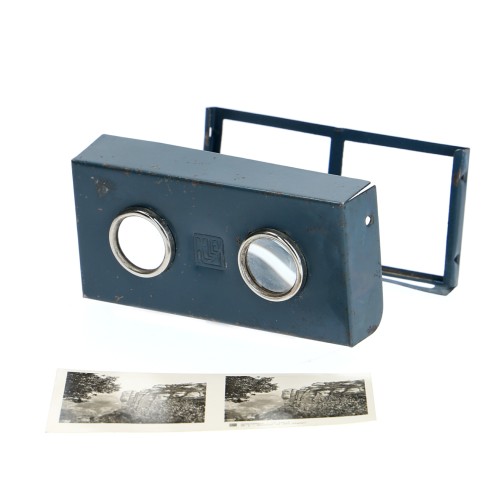 Stereo viewer Rellev blue metallic 135x65mm
