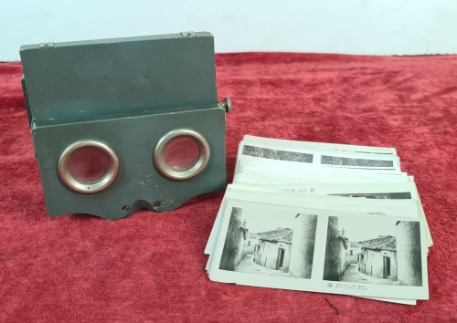 Rellev stereo viewer green wood 13x6