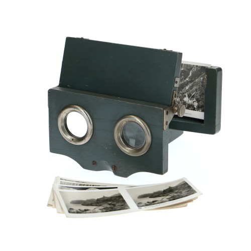 Rellev stereo viewer green wood 13x6