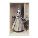 Carte de visite girl with stereo viewer W. Cooper