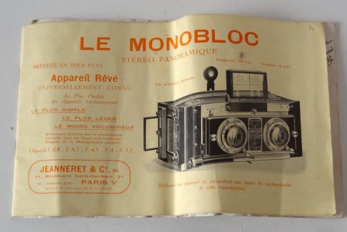 Monobloc Jeanneret 6x13 Stereo Camera