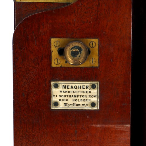 Cámara Estéreo Meagher P. Londres C. 1865  todo mojado Placa Puerta Caoba de latón