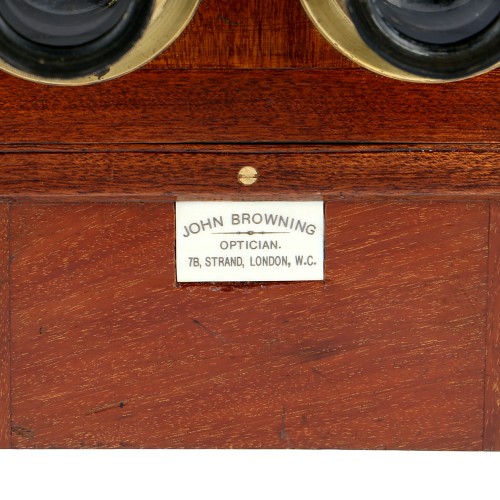 John Browning stereo camera Mahogany Brass London 1880