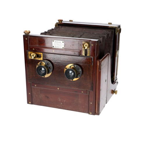 P. Meagher stereo camera London Mahogany Brass