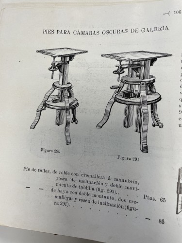 Pie para cámara oscura de Galería siglo XIX