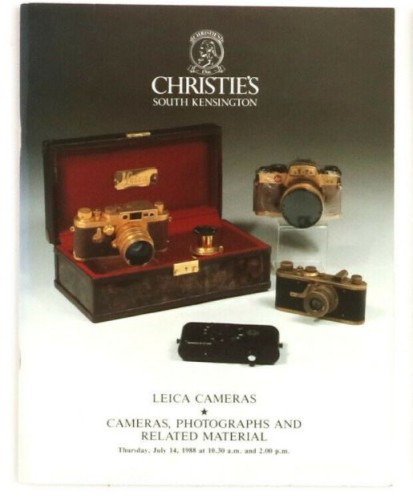 Le catalogue Christies caméras Leica collection photographique