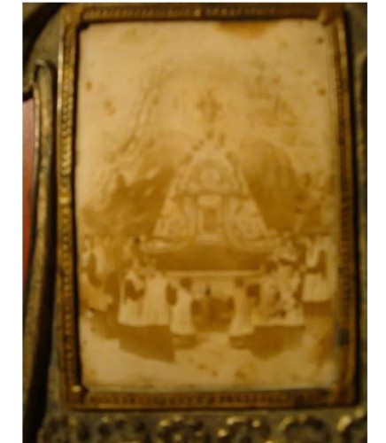 Porta fotos modernista con imagen virgen Montserrat