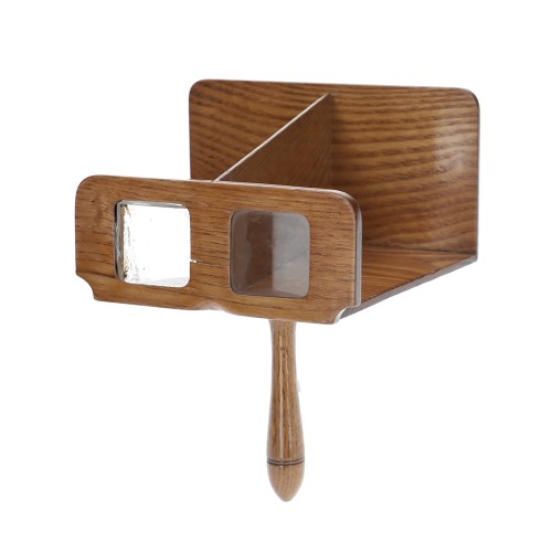 Stereo viewer light colored wood