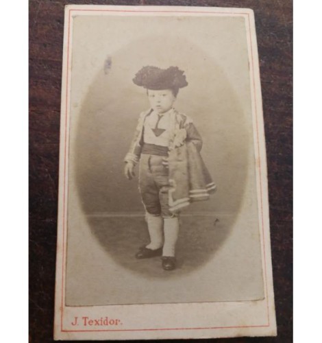 Albúmina Fotografía niño torero S. XIX - J. Texidor