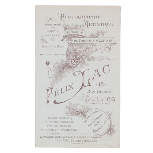 Carte de Visite Fotografo Felix Lac