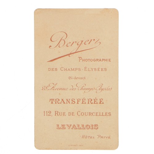 Carte de Visite Fotografo Berger
