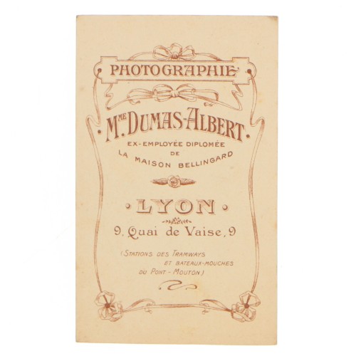 Carte de Visite Fotografo M.Dumas Albert
